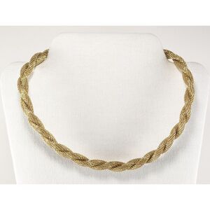 Vintage Gold Tone Tubular Mesh Necklace